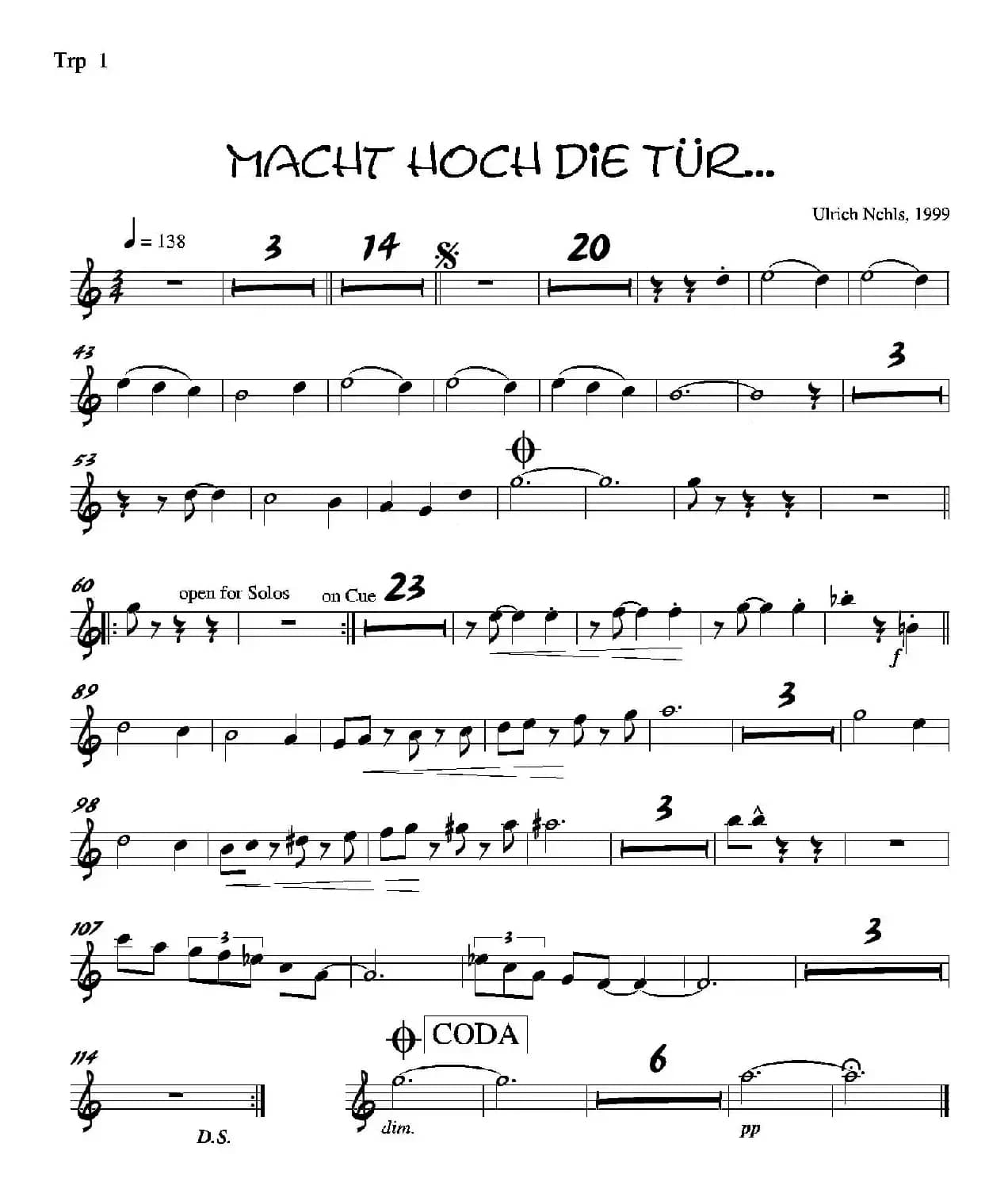 Macht Hoch Die Tru…（第一长号分谱）