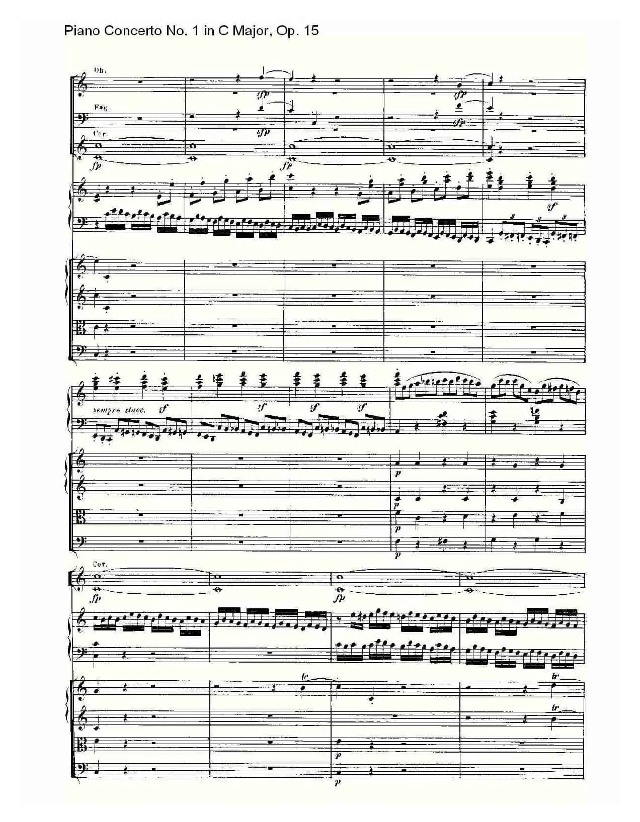 C大调钢琴第一协奏曲 Op.15 第一乐章
