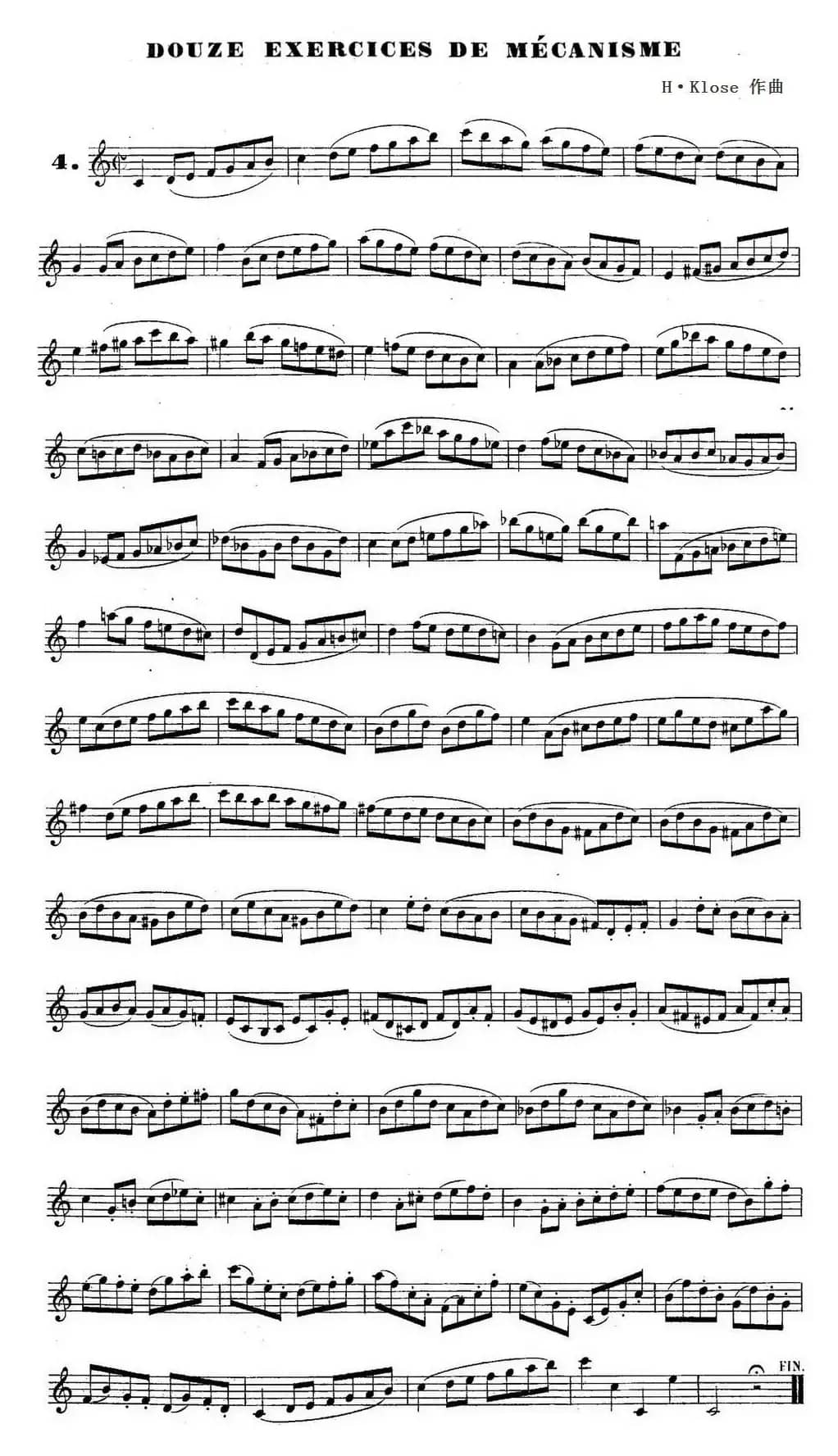 H·Klose练习曲（douze exercices de mecanisme—4）