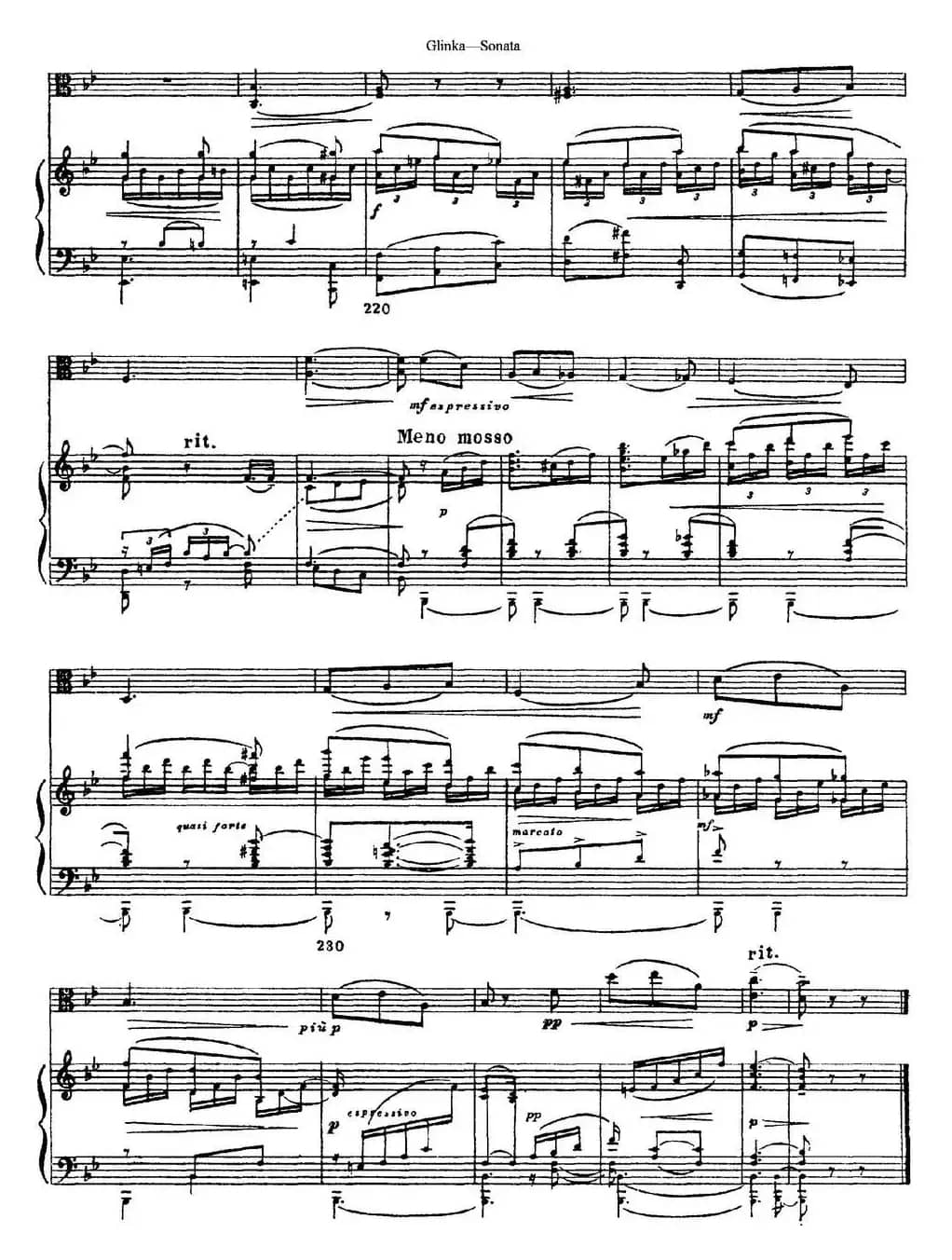 Gli<x>nka Sonata（小提琴+钢琴伴奏）