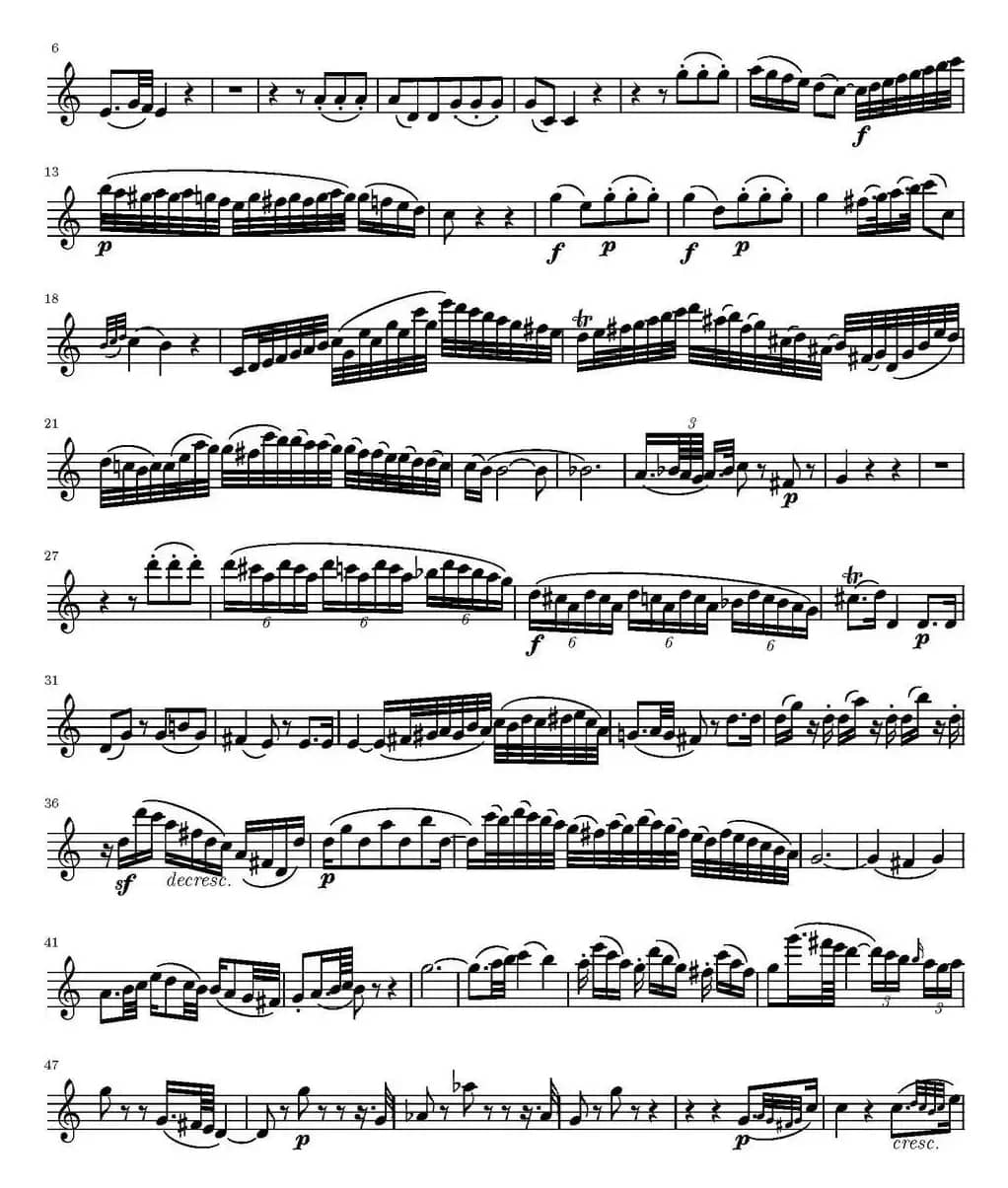 String Quartet KV.387（弦乐四重奏第一小提琴分谱）