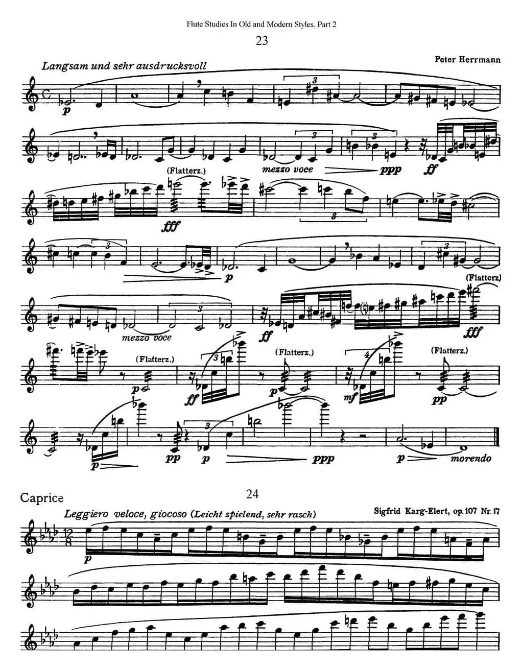 斯勒新老风格长笛练习重奏曲（第二部分）（NO.23-NO.24）