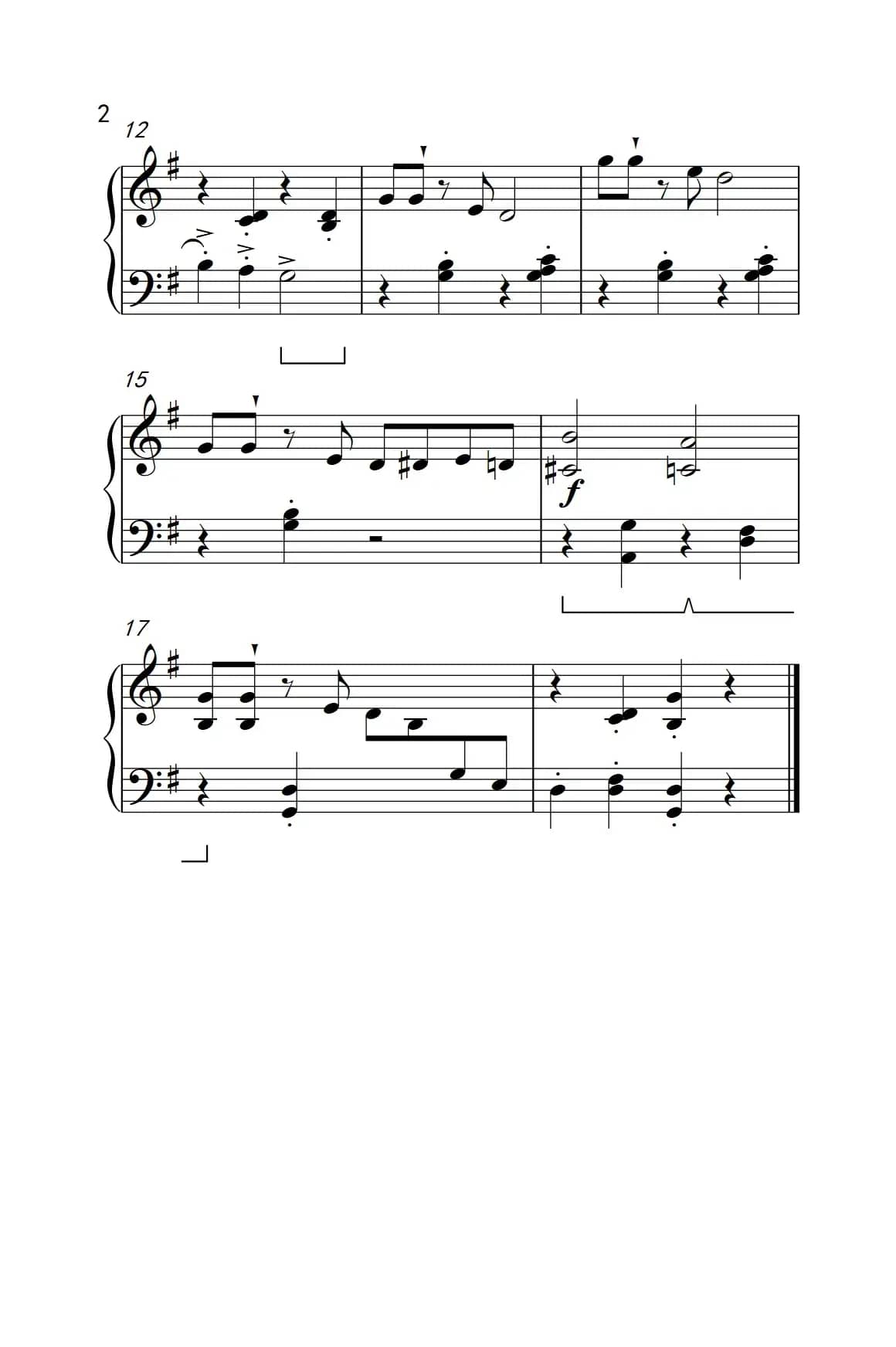 黄油面包（约翰·汤普森 成人钢琴教程 第二册）