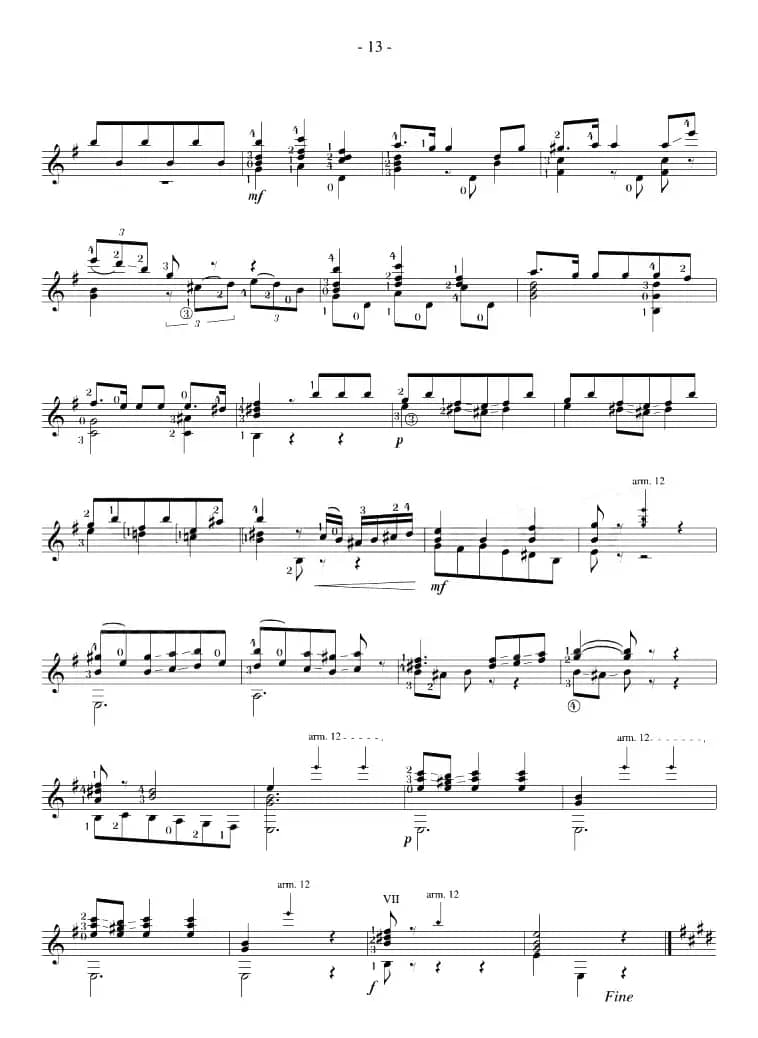 Napoleon Coste《25 Studies,Op.38》（STUDY 7）