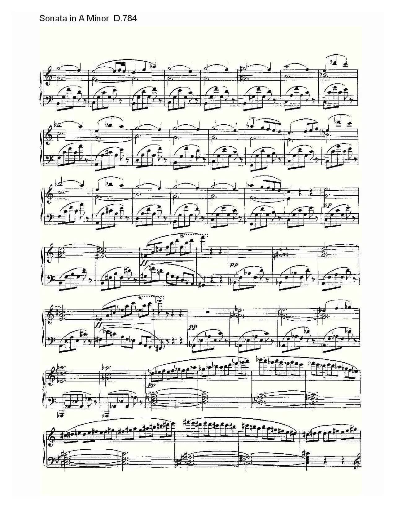Sonata in A Minor D.784（A小调奏鸣曲D.784）