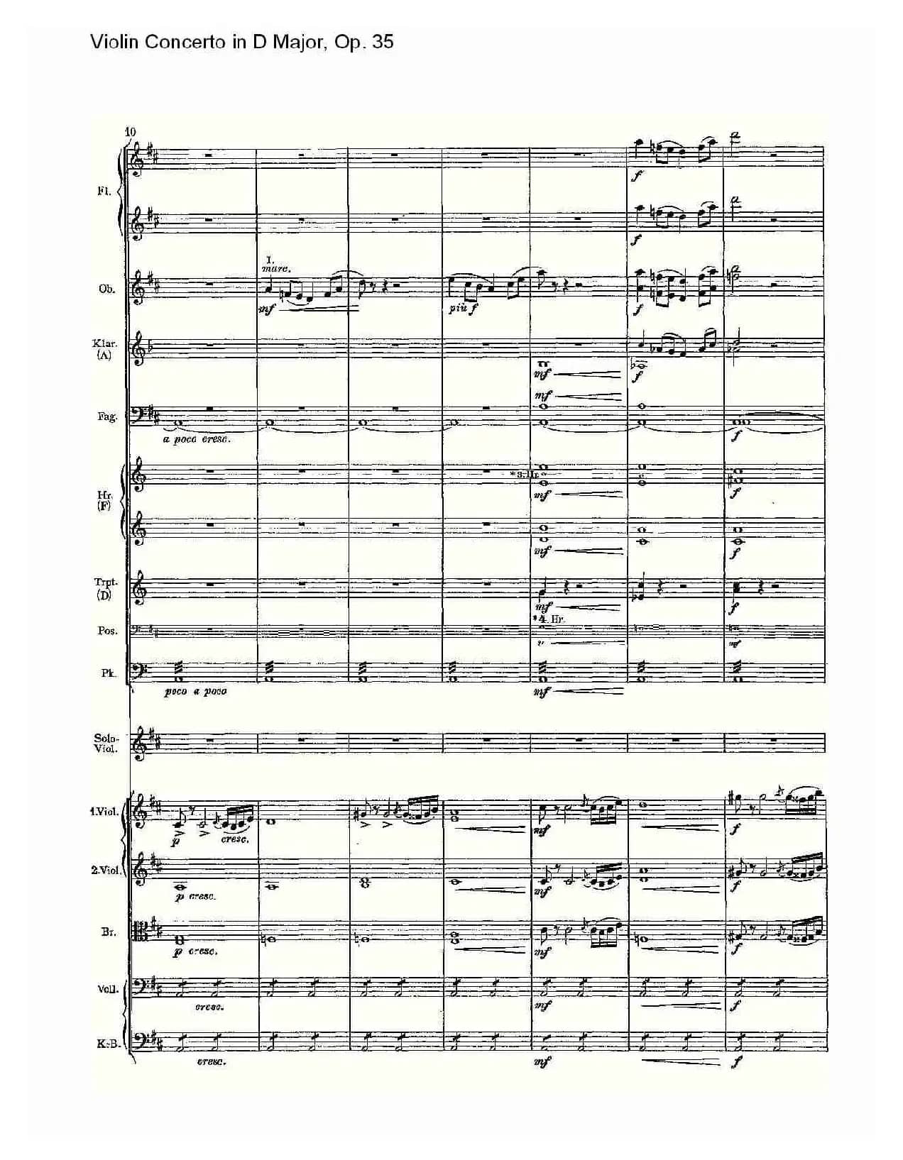 D大调小提琴协奏曲, Op.35第一乐章（一）