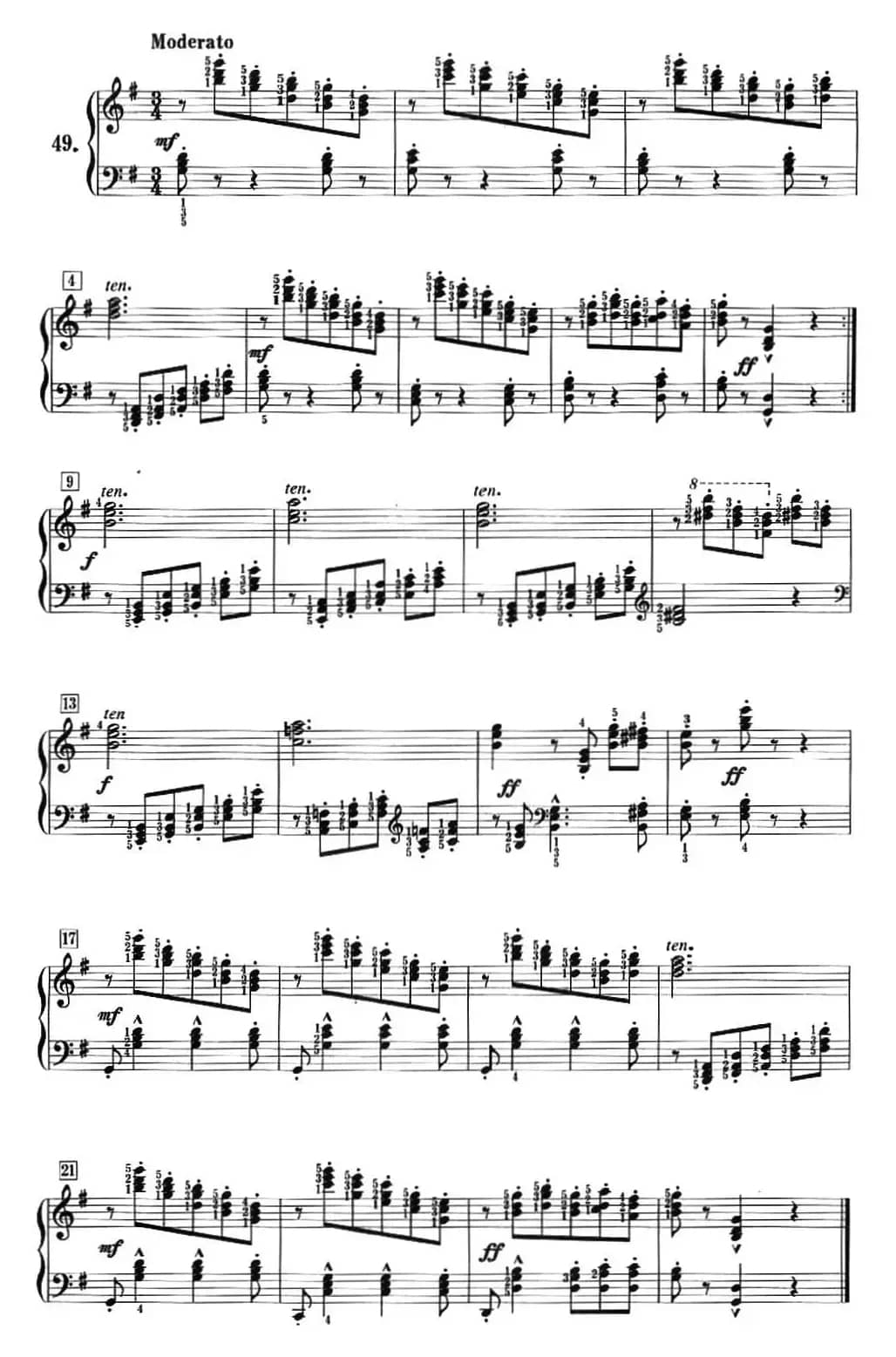 50首莱蒙钢琴练习曲 作品37（NO.49）