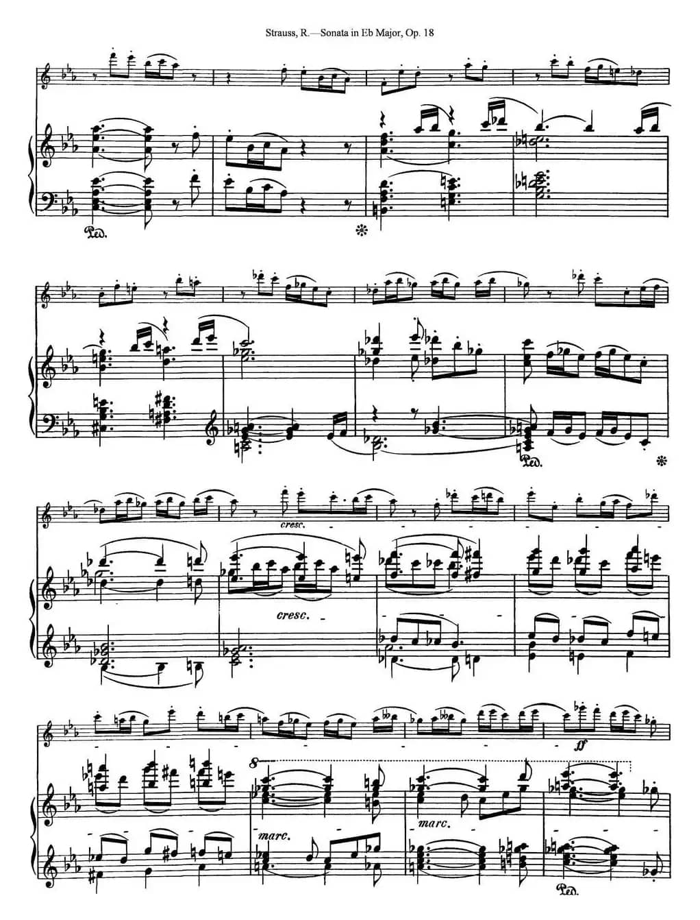 Violin Sonata in Eb Major Op.18（小提琴+钢琴伴奏）