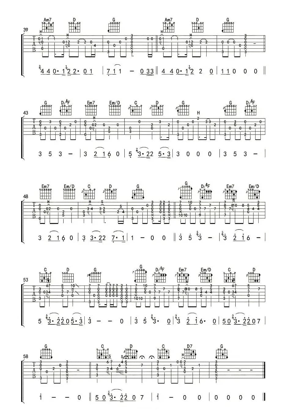 南山南（指弹谱、杨鑫编配版）