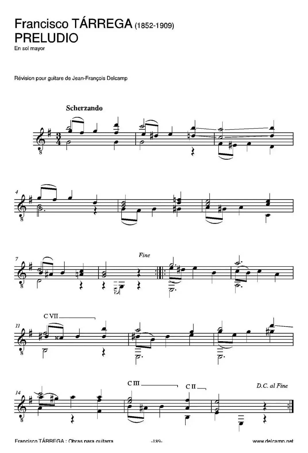 PRELUDIO(En sol mayor)(古典吉他)