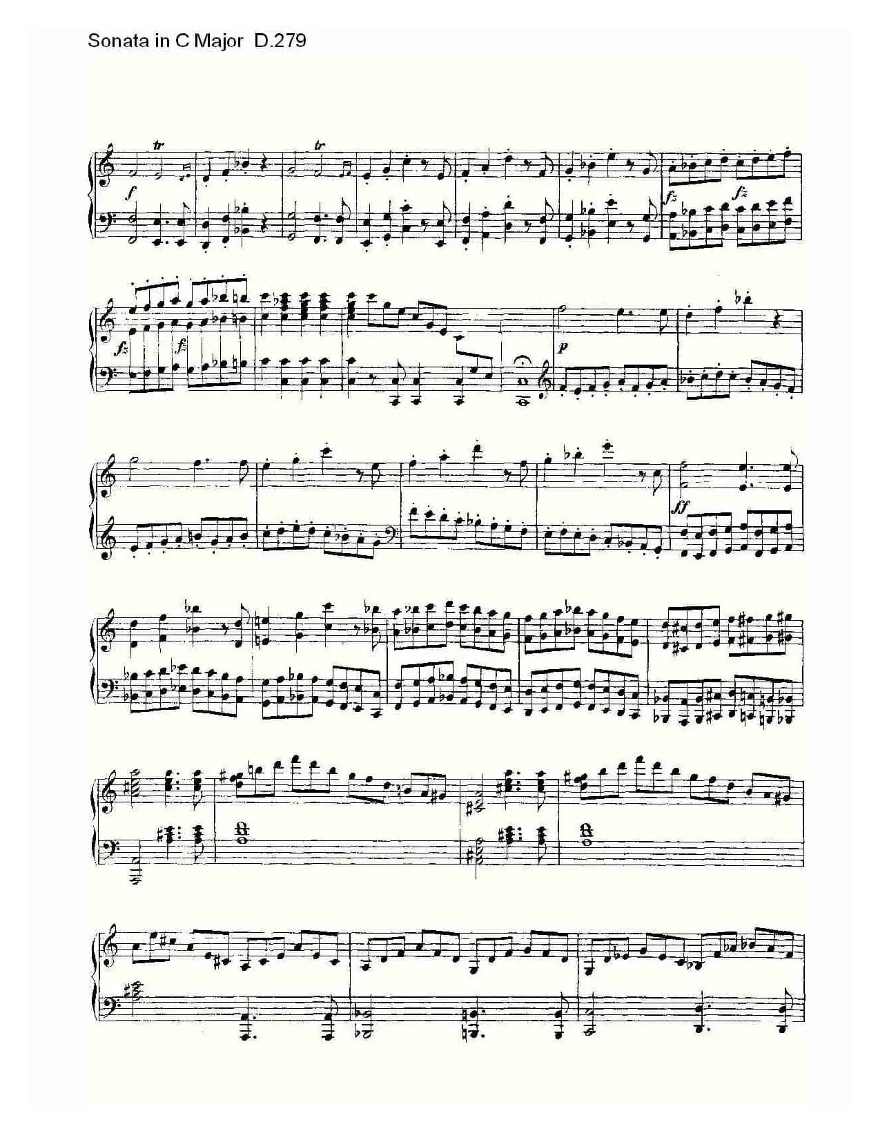 Sonata in C Major D.279（C大调奏鸣曲 D.279）