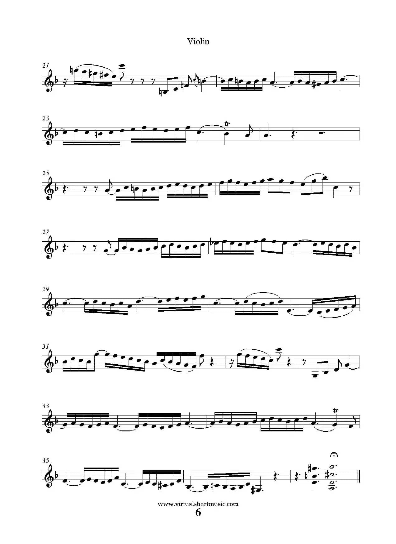 Concerto in D minor（小提琴分谱）