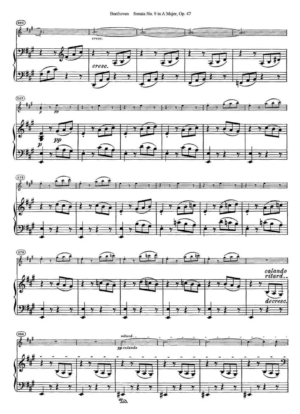 Violin Sonata No.9 in A Major Op.47（小提琴+钢琴伴奏）