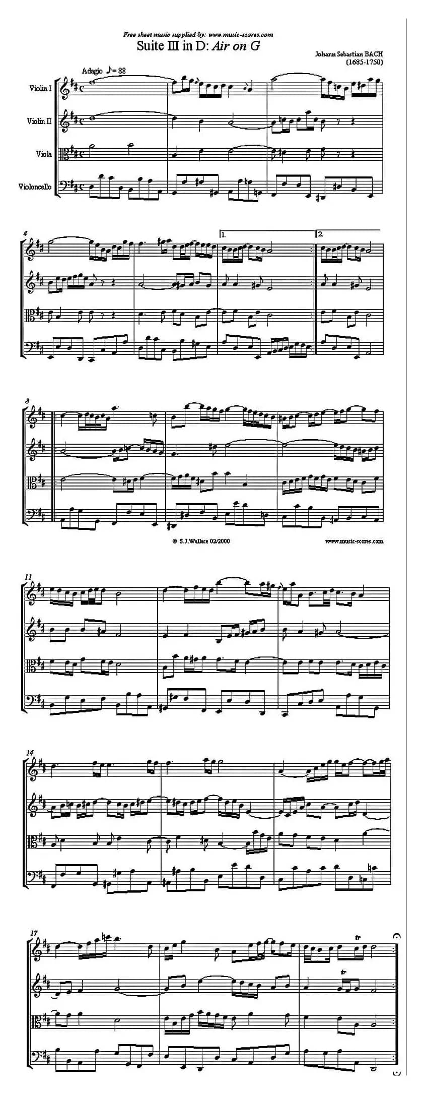 G弦上的咏叹调（弦乐四重奏）