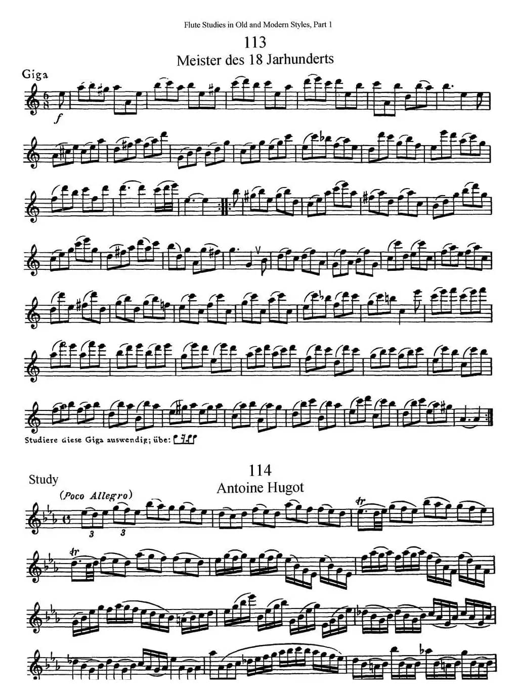 斯勒新老风格长笛练习重奏曲（第一部分）（NO.113-NO.115）