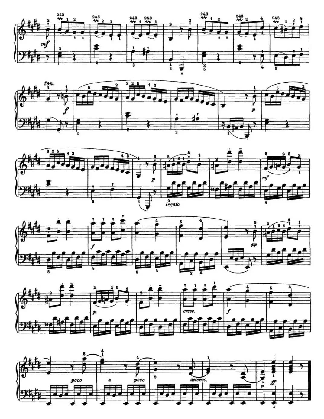 海顿 钢琴奏鸣曲 Hob XVI 31 in E major