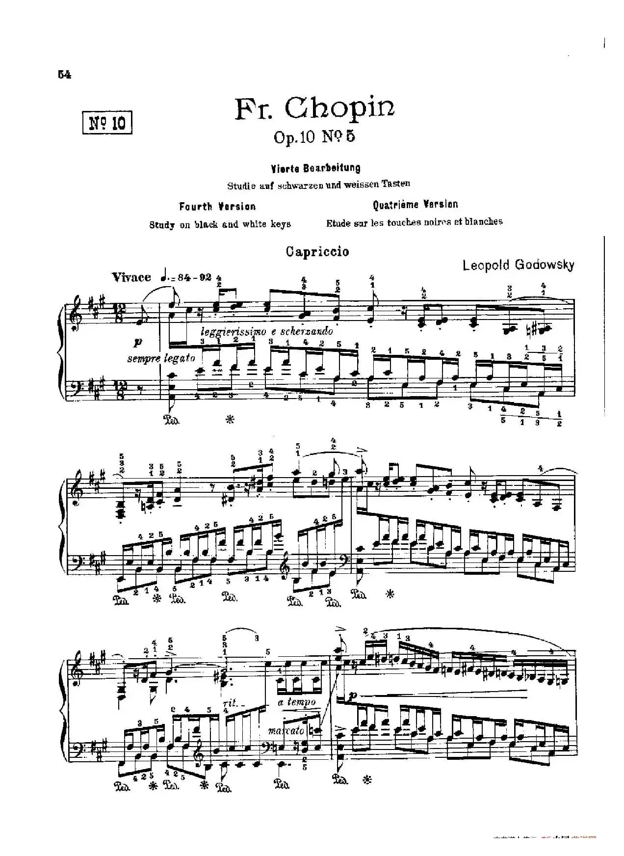 53首以肖邦练习曲为素材而作的练习曲(No.10)