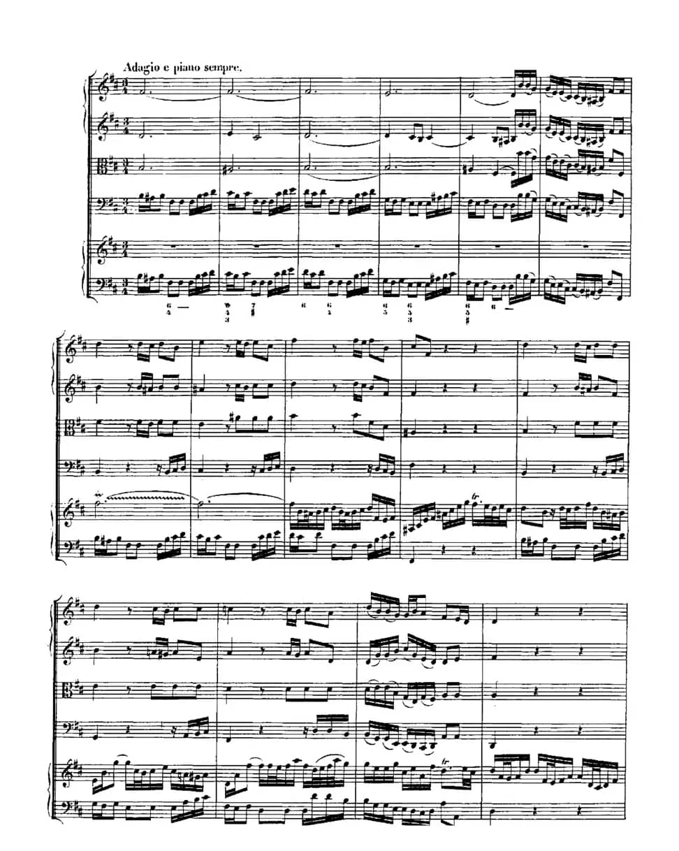 Harpsichd Concerto in D Maj BWV 1054（D大调第三号古钢琴协奏曲·总谱）