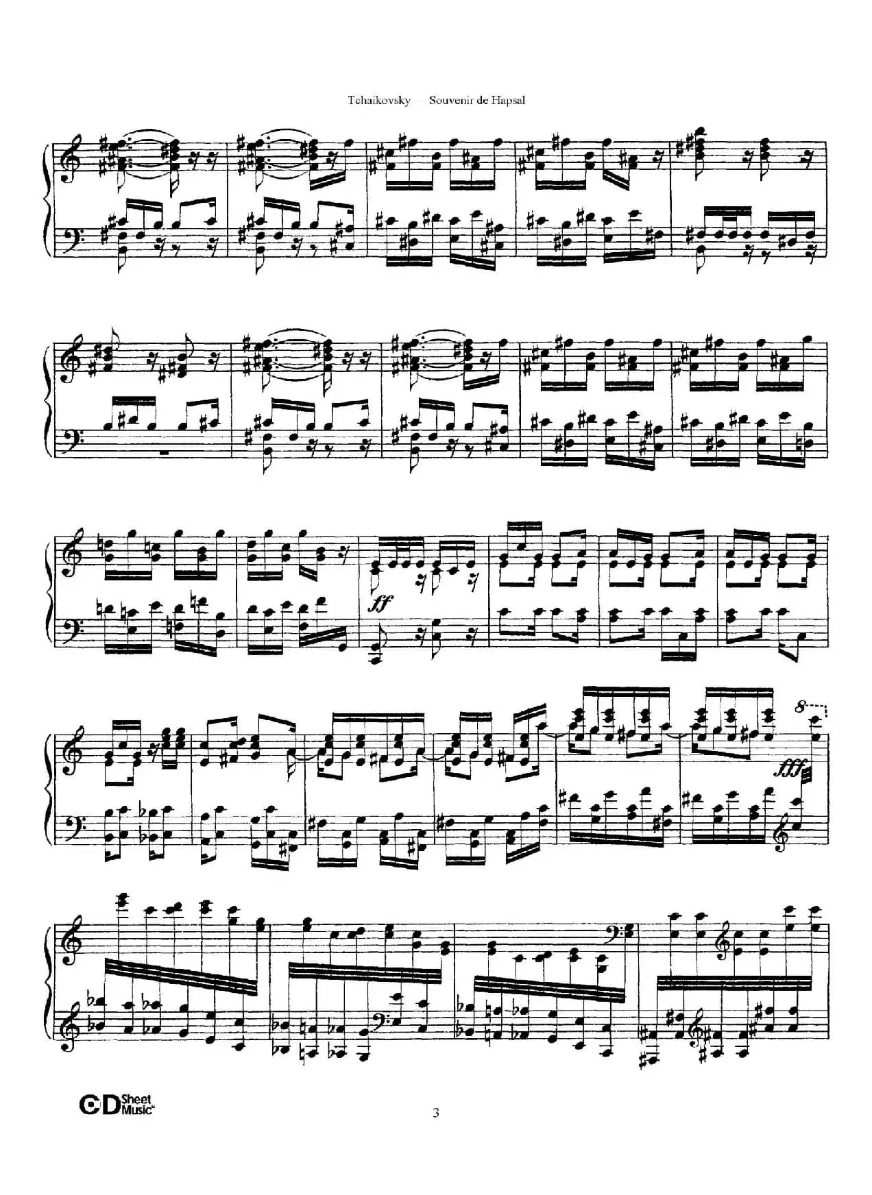 Souvenir de Hapsal Op.2（哈普萨的回忆·1）