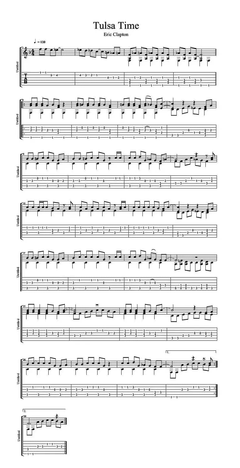 Tulsa Time（指弹吉他谱）