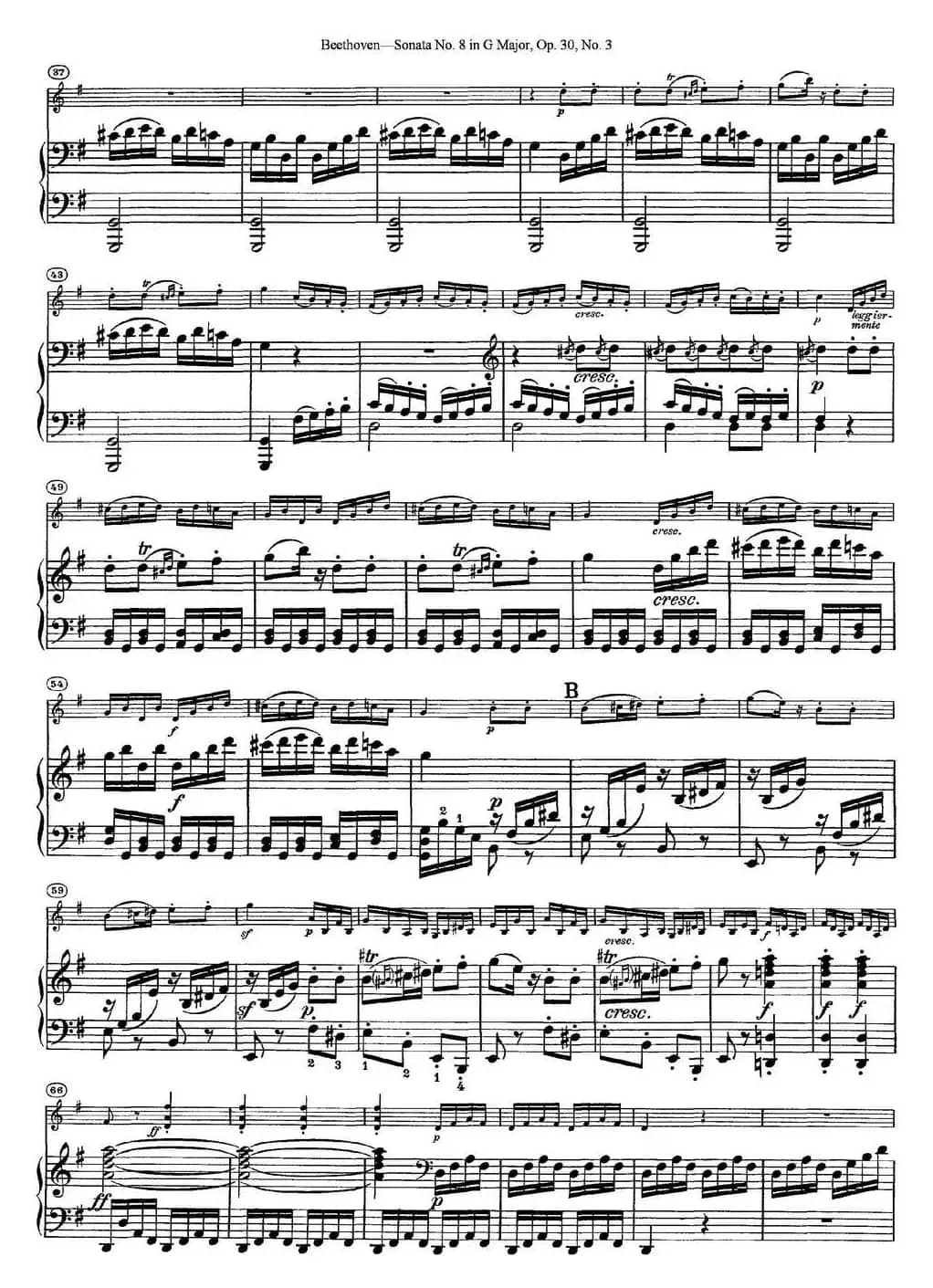 Violin Sonata No.8 in G Major Op.30 No.3（小提琴+钢琴伴奏）