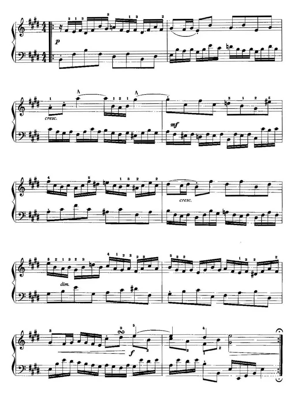 手风琴复调作品：E大调小前奏曲