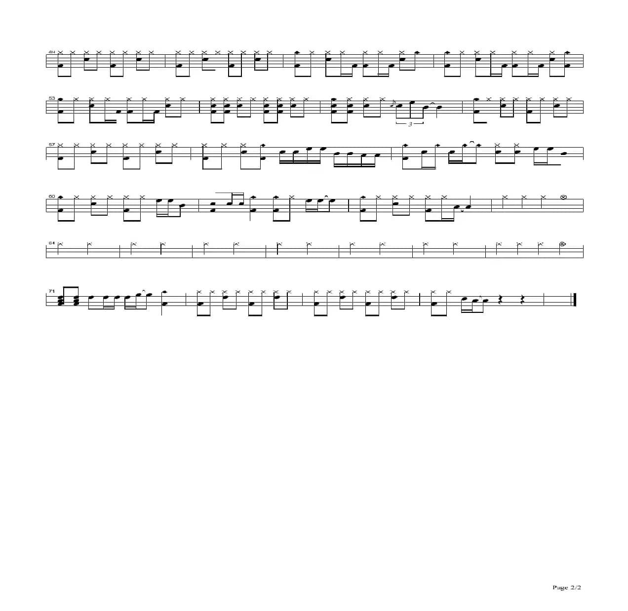 突然好想你（架子鼓谱）