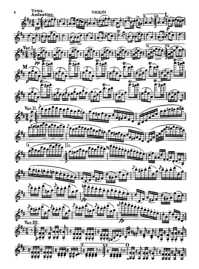 TROUT QUINTET（鳟鱼五重奏）（小提琴分谱）