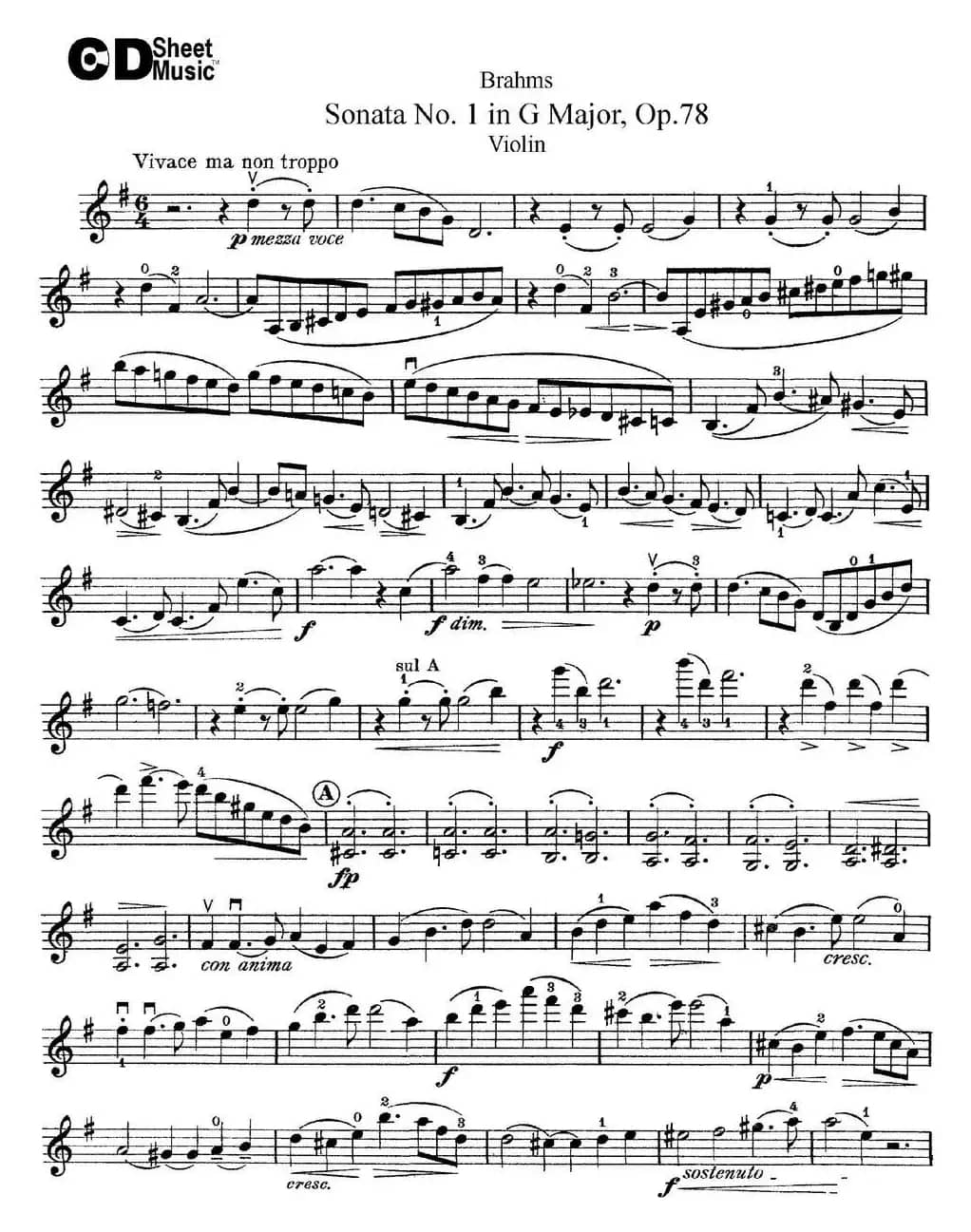 Violin Sonata No.1 in G Major Op.78