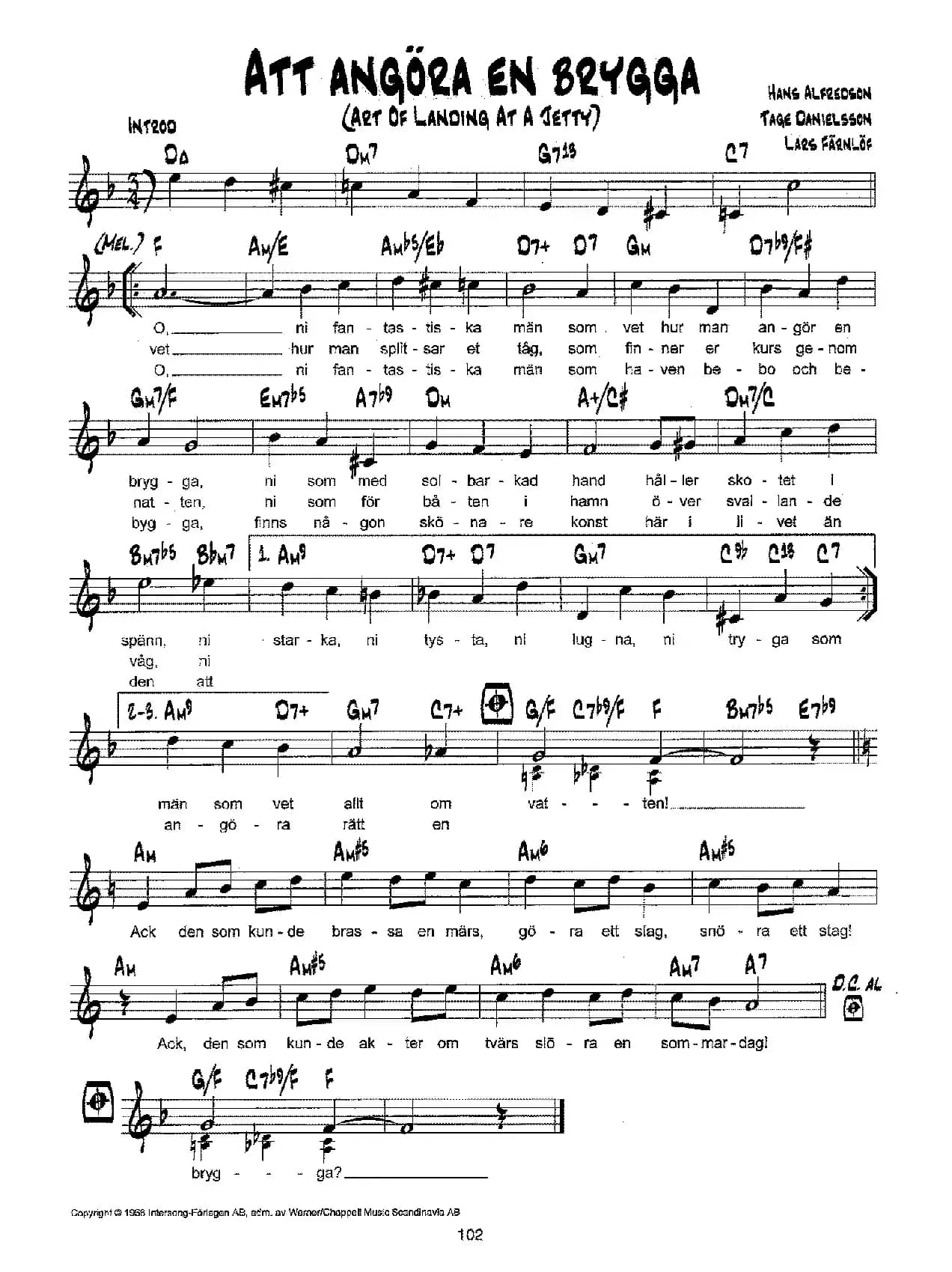 降B爵士乐谱：ATT ANGORA EN BRYAAG