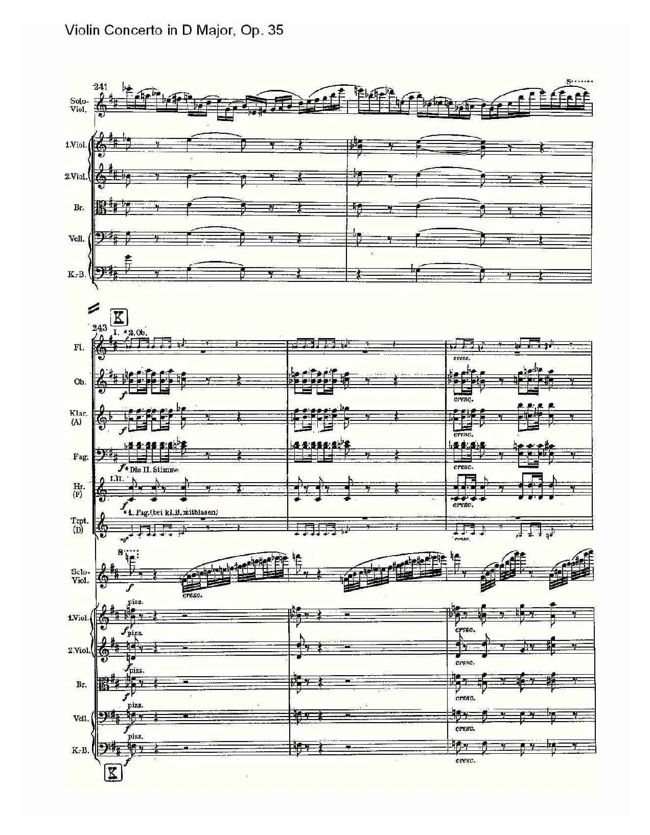 D大调小提琴协奏曲, Op.35第一乐章（二）