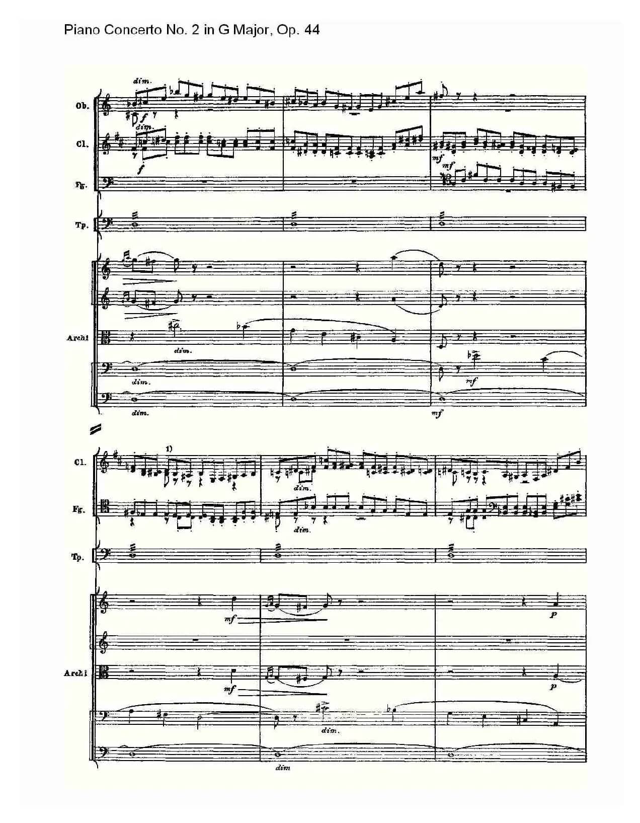 G大调第二钢琴协奏曲, Op.44第一乐章（二）