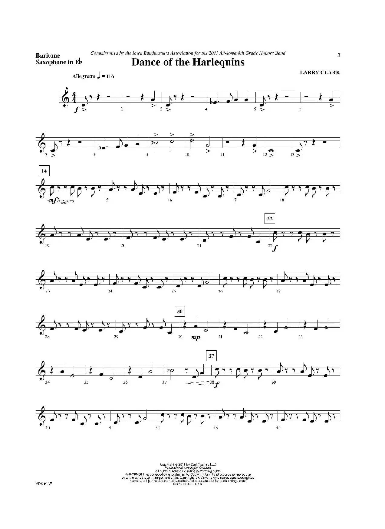 Dance of Harlequins（低音萨克斯分谱 ）