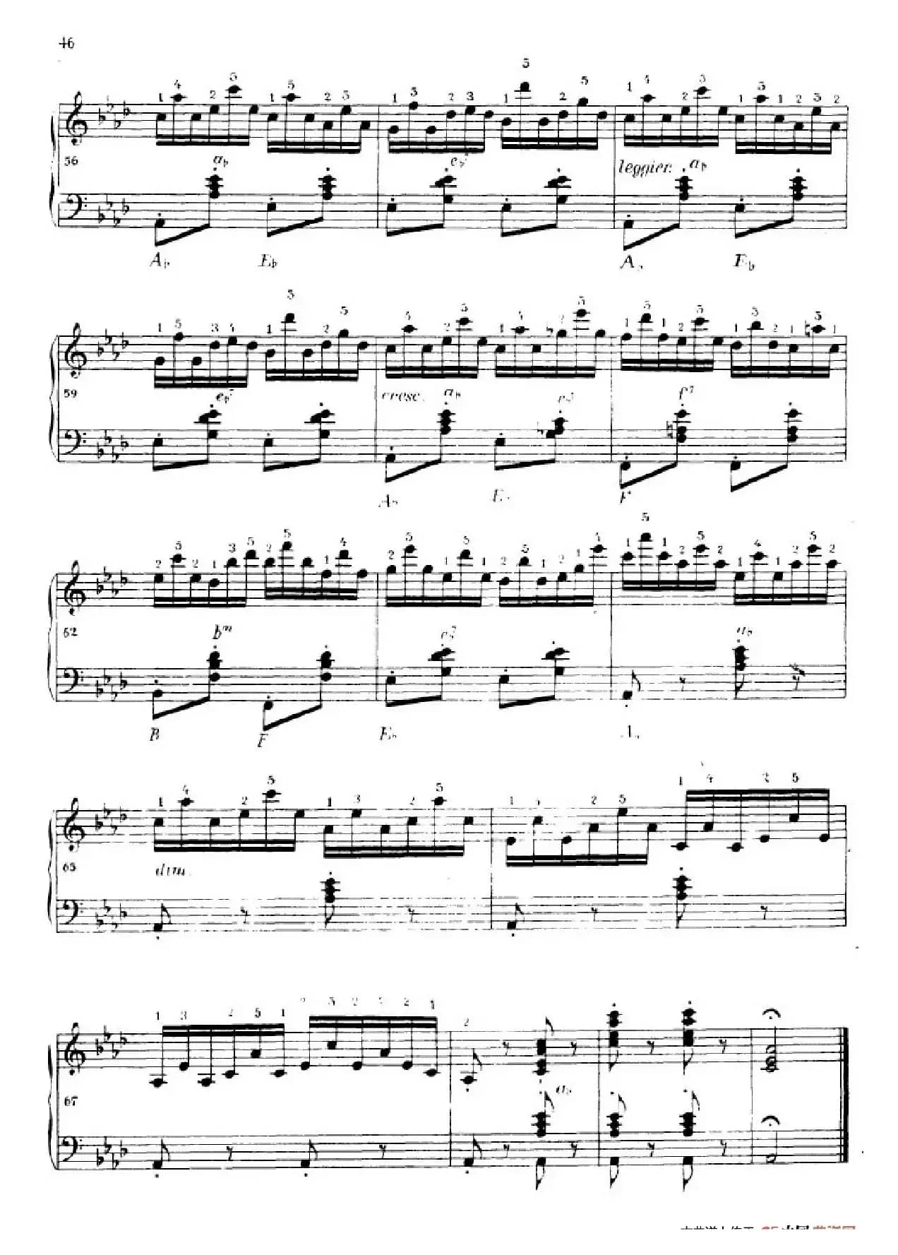 《车尔尼手风琴练习曲集》第Ⅳ册（第8首）