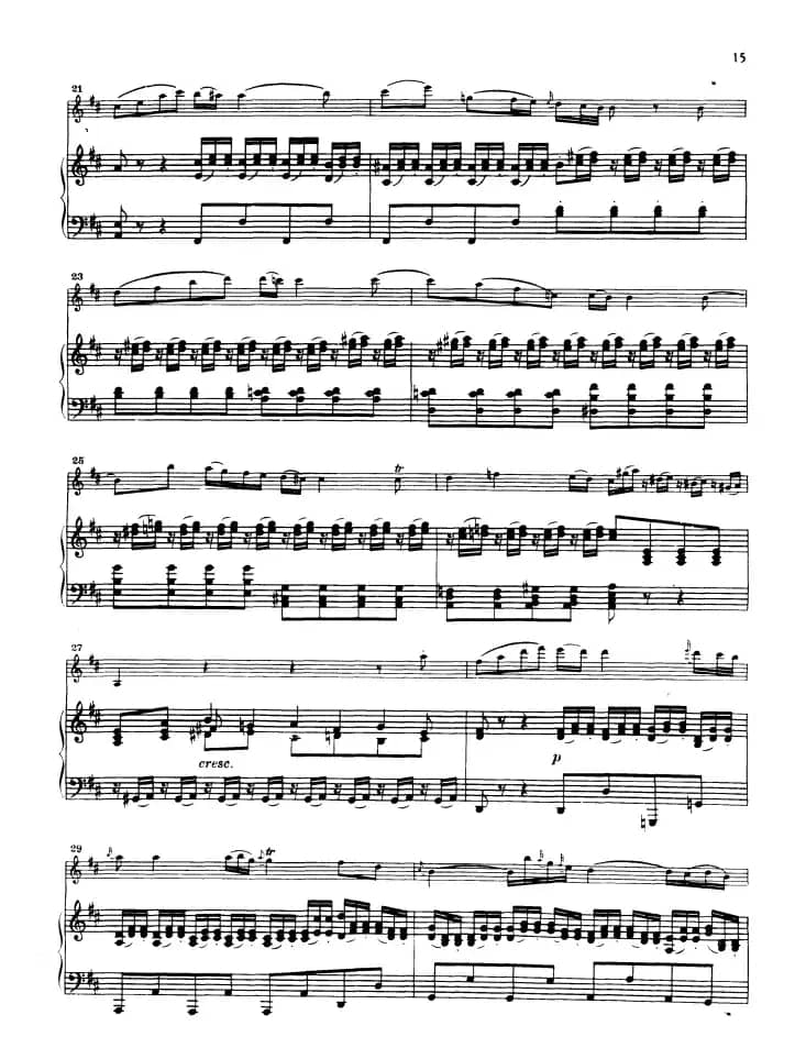 第三协奏曲第二乐章 G大调 Op.216（小提琴和钢琴）