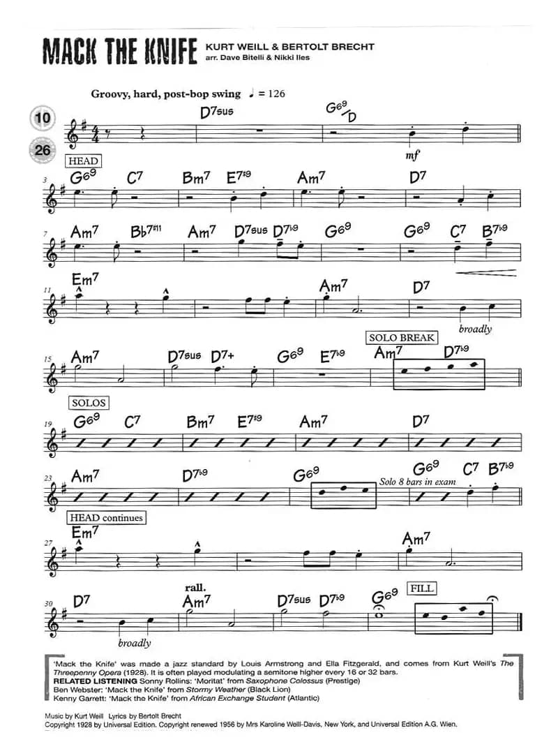 15首次中音爵士练习