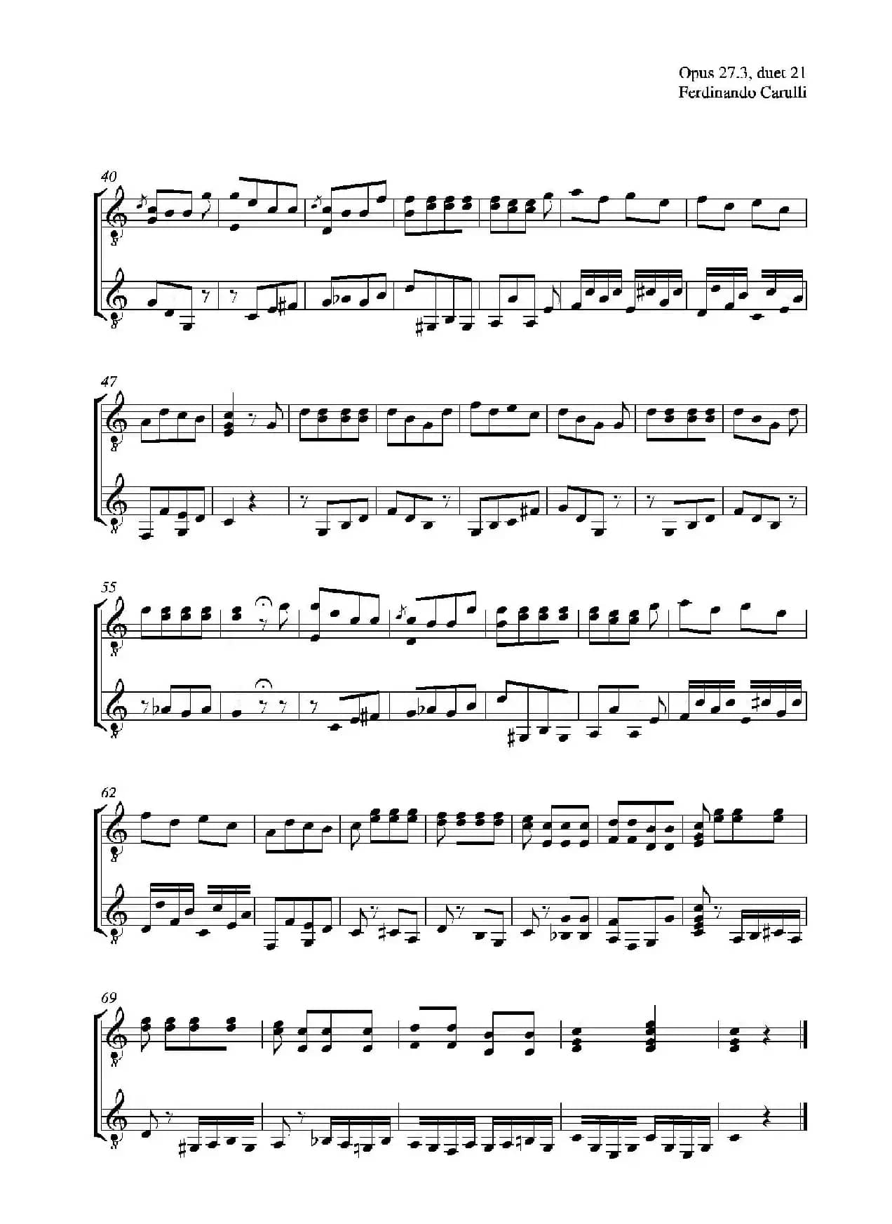 Metodo Completo Op.27-3（古典吉他二重奏练习·21）