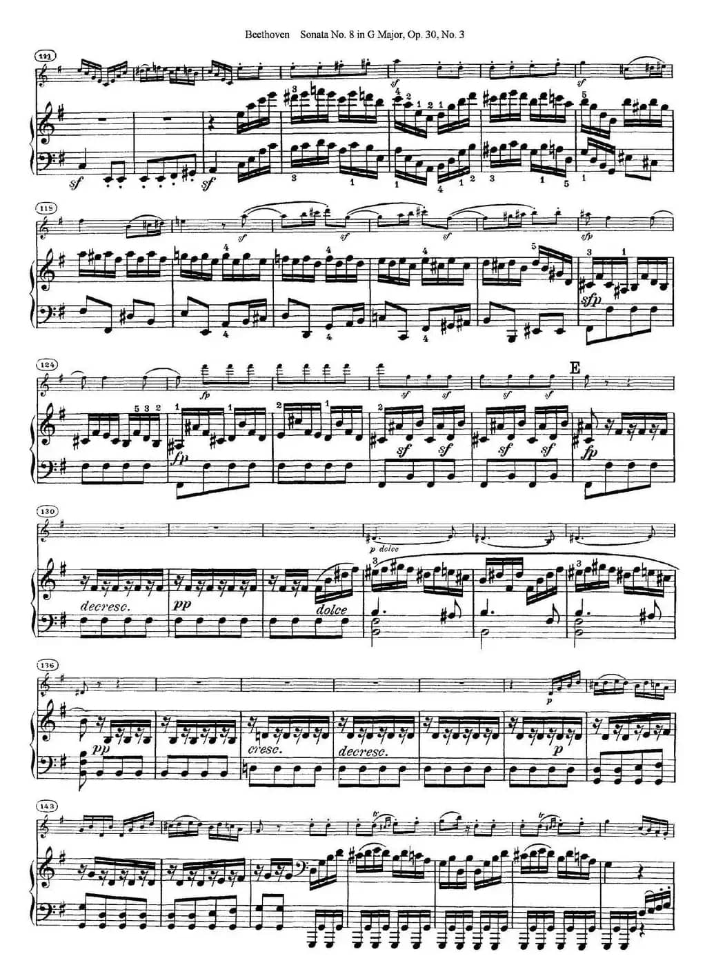 Violin Sonata No.8 in G Major Op.30 No.3（小提琴+钢琴伴奏）