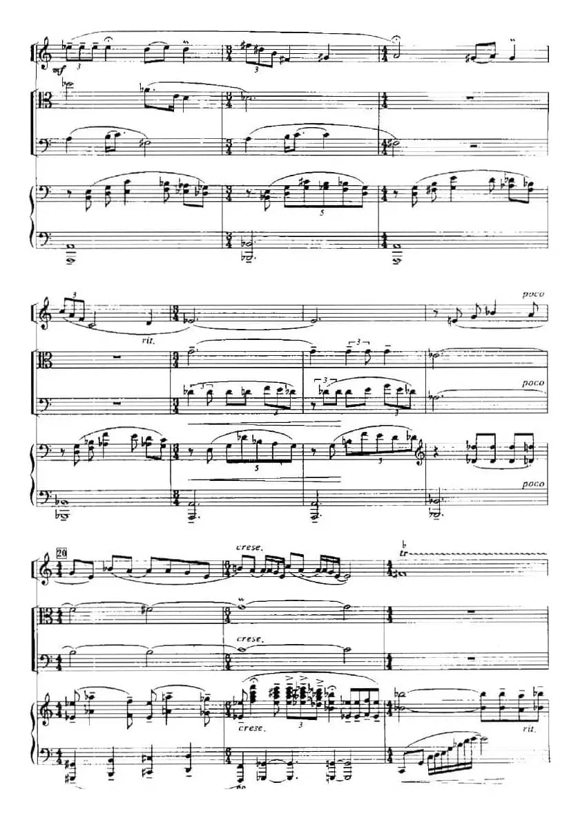 默契（中提琴+大提琴+钢琴+单簧管）