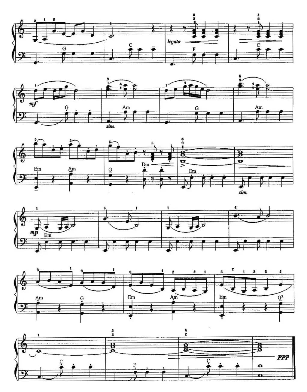 中国民歌手风琴曲集：52、彩云追月