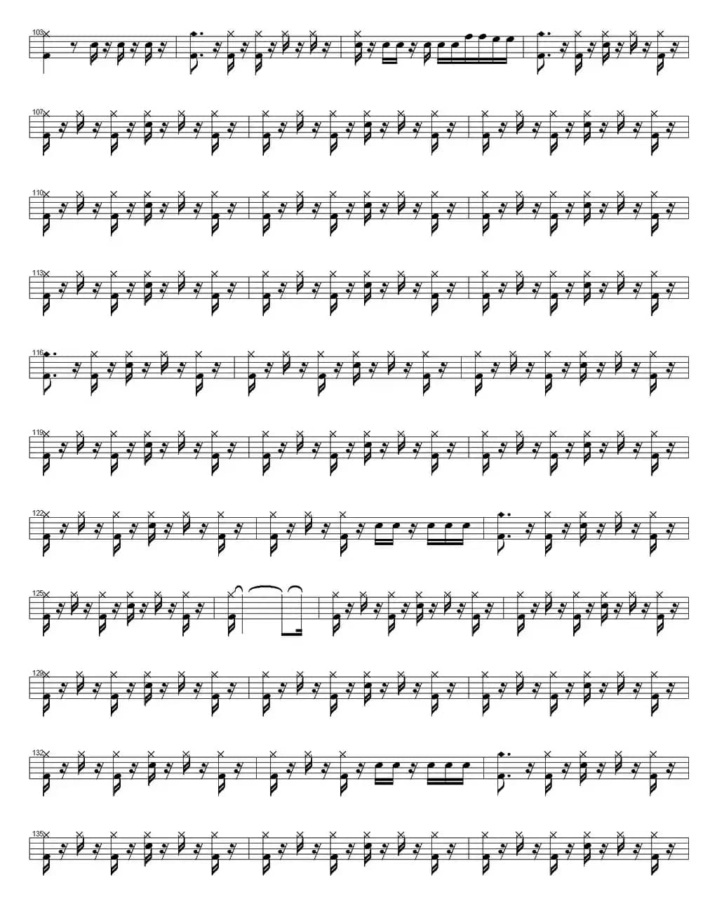 爵士鼓谱：Aerosmith - Cryin