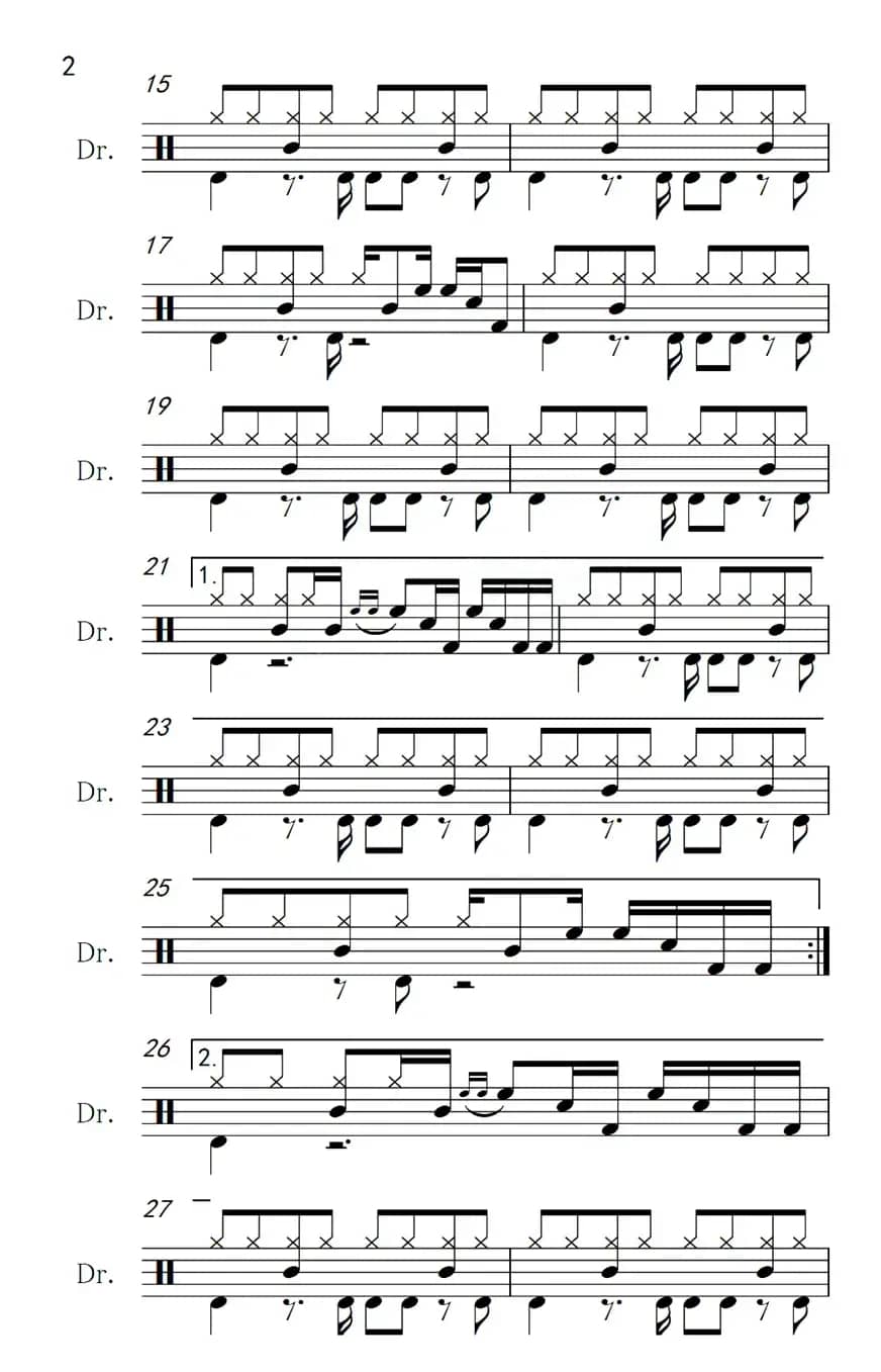 祝福祖国（架子鼓谱）