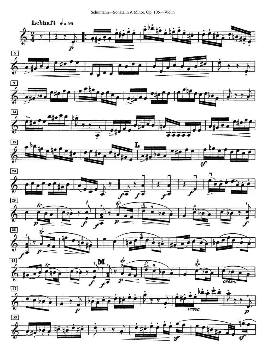Violin Sonata in A minor Op.105