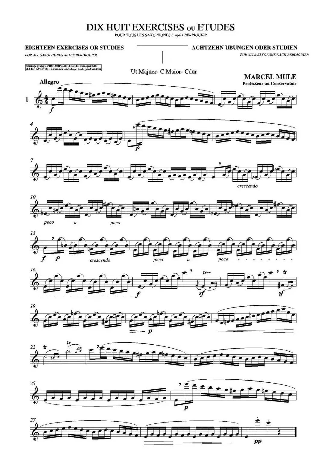 18 Exercicios ou Estudos de Marcel Mule - Enelruy Lira（马瑟·穆勒18首练习曲—1）