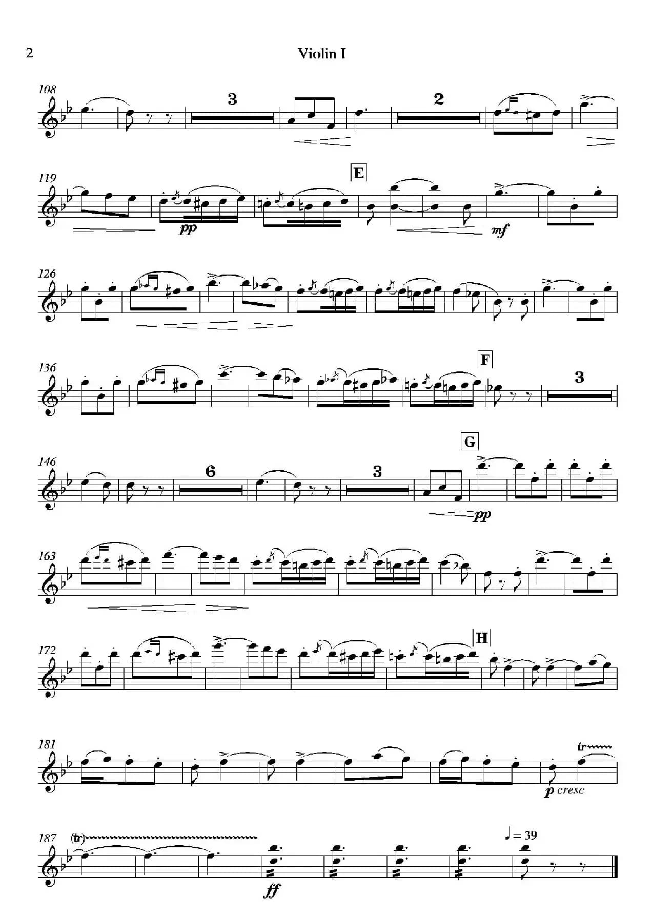 饮酒歌（管弦乐队2把小提琴分谱）