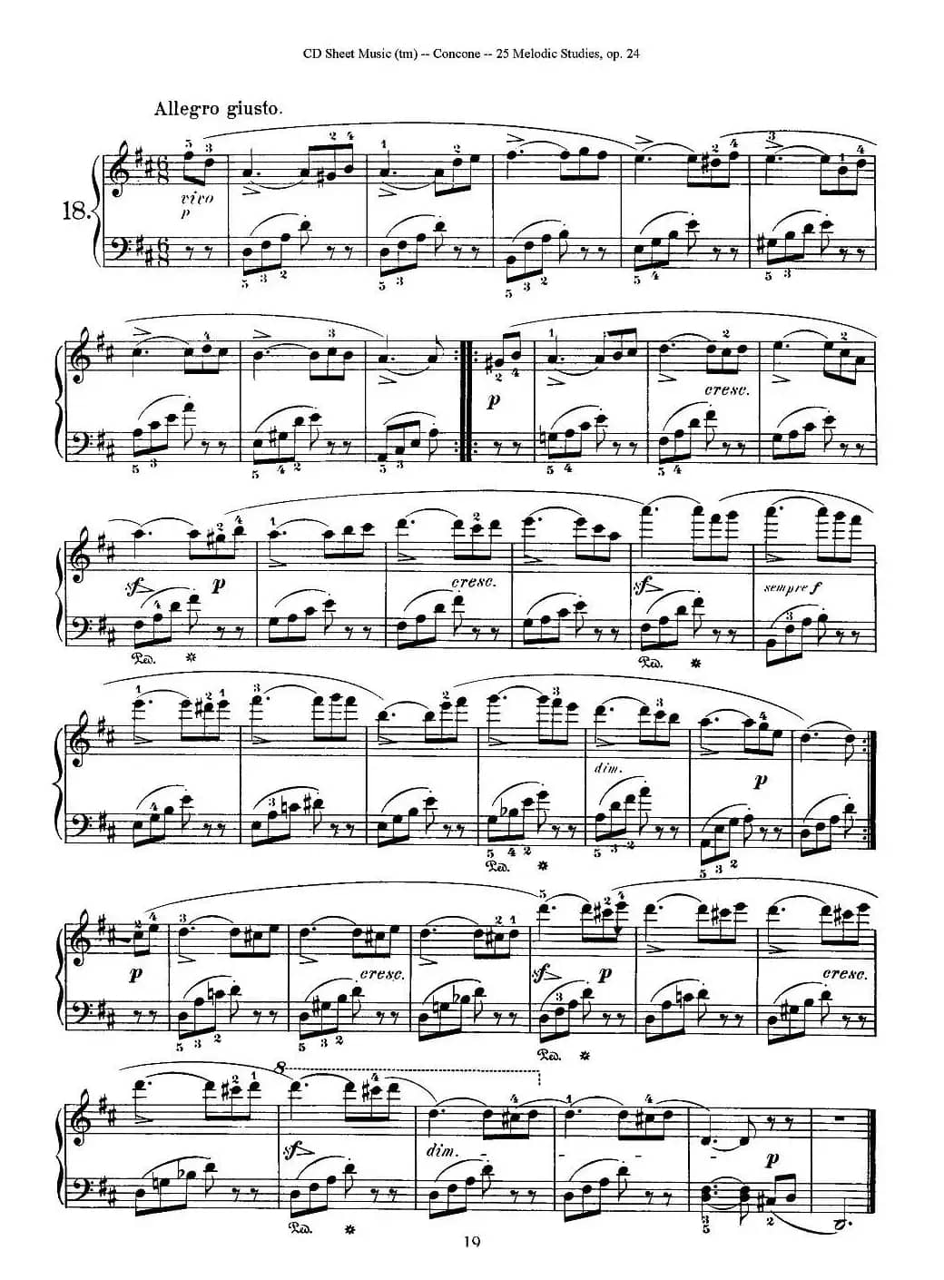 Concone - 25 Melodic Studies easy and progressive（16—20）