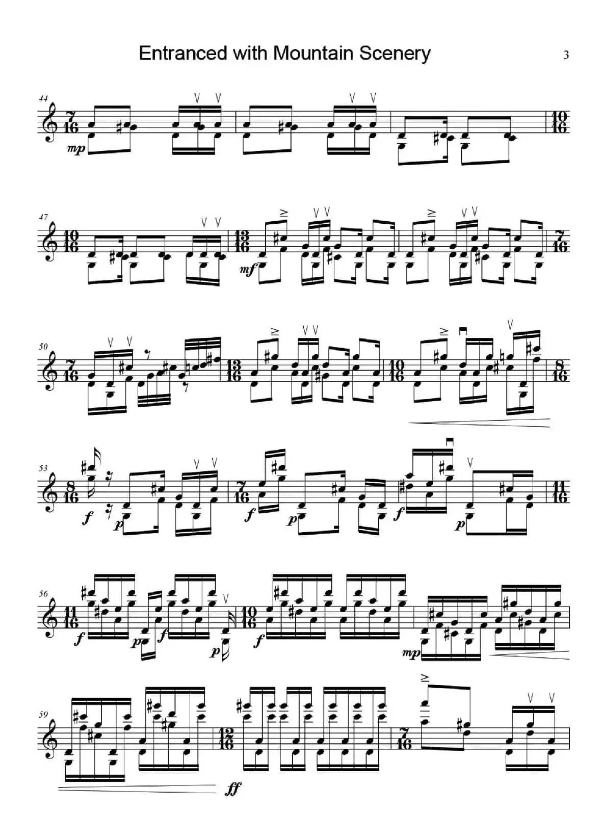 山中醉（Entranced with Mountain Scenery For Solo Violin）