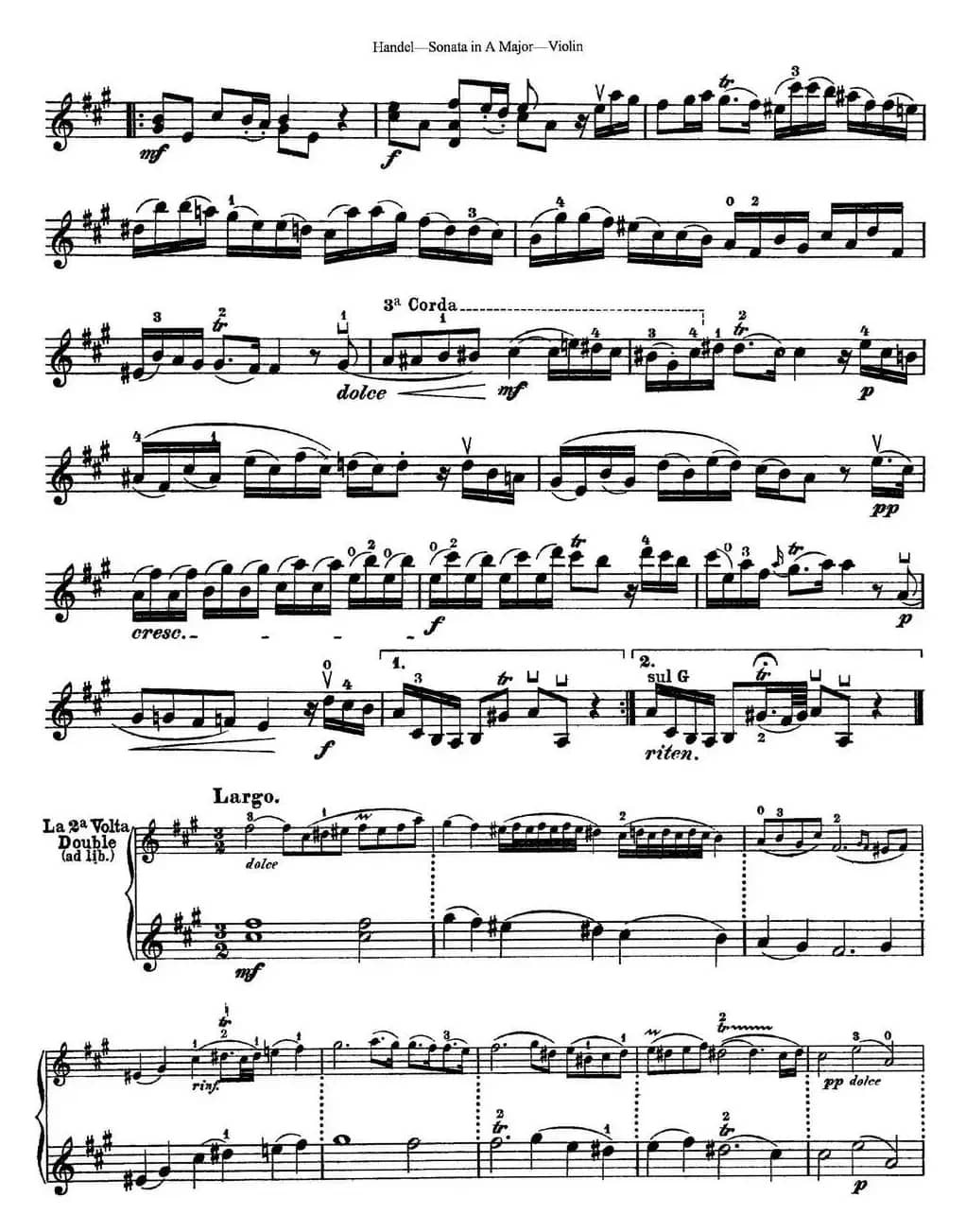 Violin Sonata No.5 in A major