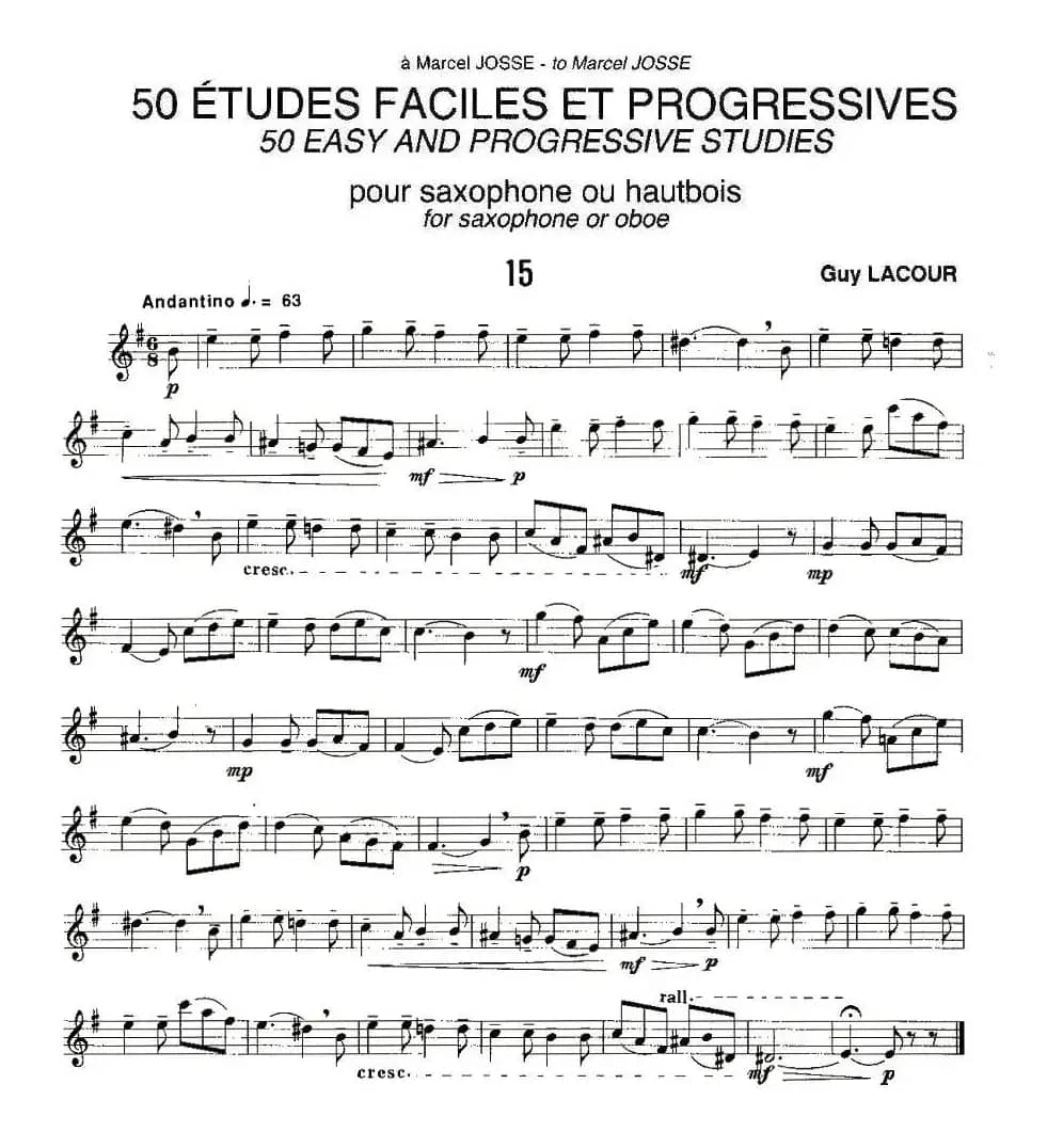 Guy Lacour 50 首萨克斯练习曲之15
