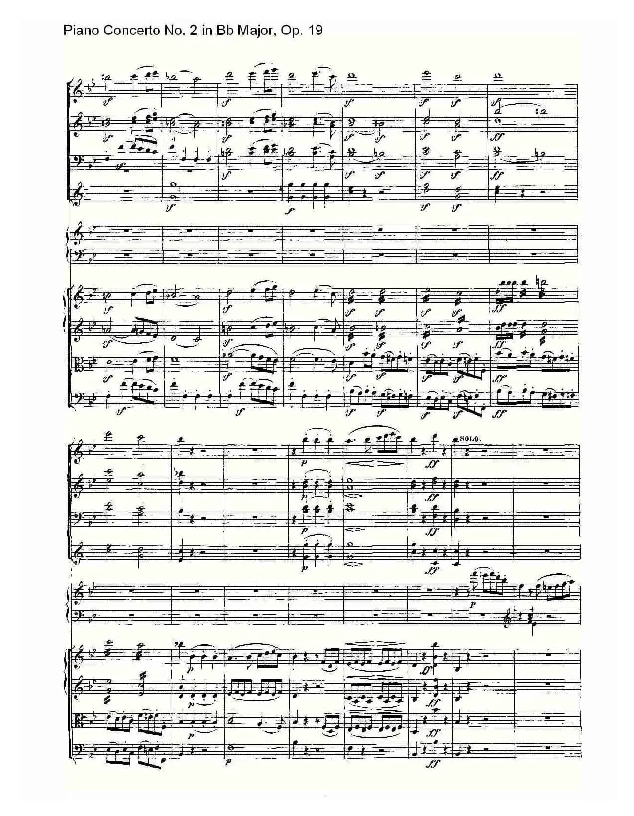 Bb大调钢琴第二协奏曲 Op. 19 第一乐章